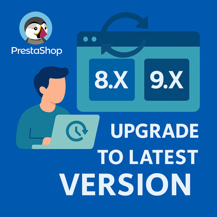 Servizio di aggiornamento PrestaShop – Passaggio all'ultima versione (8.X → 9.X)